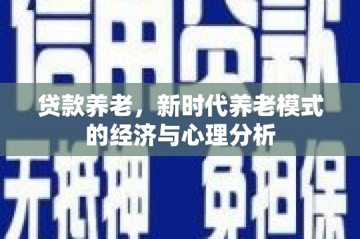 布拖贷款养老，新时代养老模式的经济与心理分析