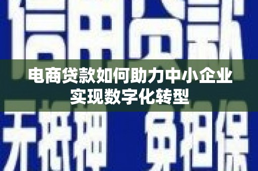 天宁电商贷款如何助力中小企业实现数字化转型