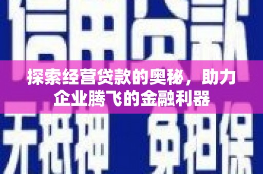 万荣探索经营贷款的奥秘，助力企业腾飞的金融利器
