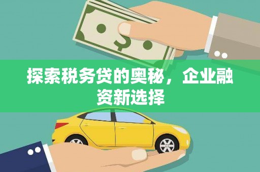 东台探索税务贷的奥秘，企业融资新选择